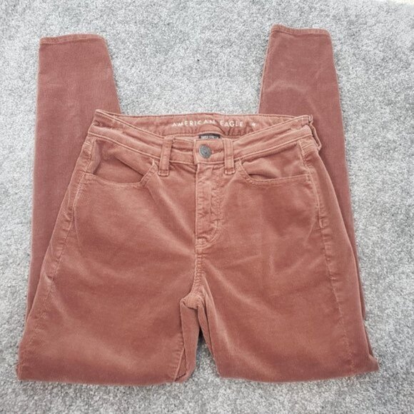 American Eagle Womens Corduroy Pants Size 0 Short Hi-Rise Stretch Jeggings /A136 - Picture 1 of 9